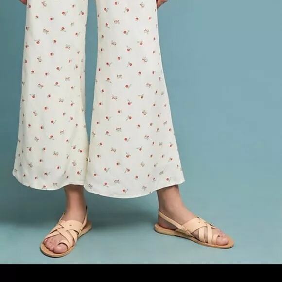 ANTHROPOLOGIE | Feather Bone | Talese Wide Leg Cherry Print Pants | Size 4 - Picture 3 of 9
